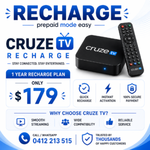 CRUZE TV Recharge For 1 Year